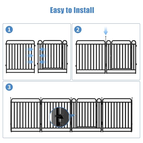 32 Inch 16 Panels Foldable Metal Dog Playpen with Doors O8366