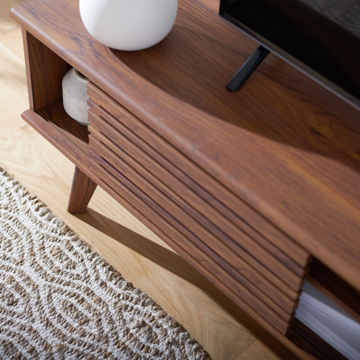 Walnut 2-Shelf Media Stand R884758