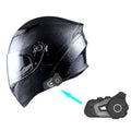 Full Face Dual Visor Motorcycle Helmet with Bluetooth Headset E729416