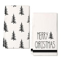 Christmas Kitchen Towels Set of 2 Black Xmas Tree Dish Towels 18x26 Inch R347