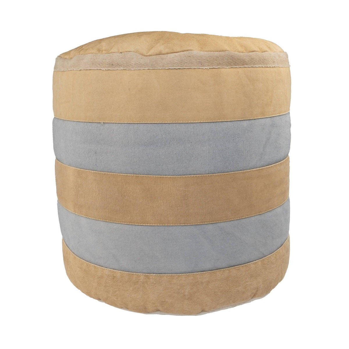 Beige Striped Pouf T283391