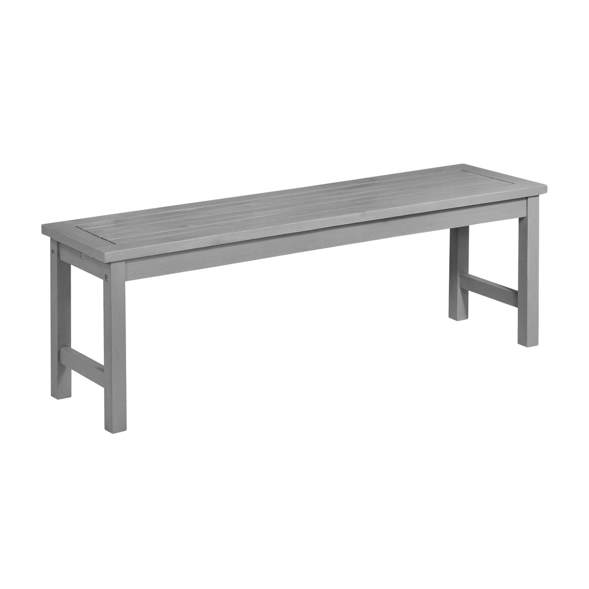 Gray Wash Solid Acacia Wood Patio Dining Bench B9630