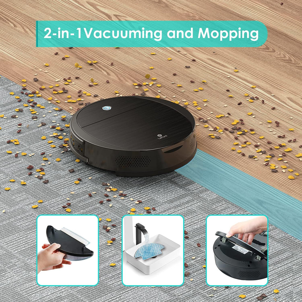 Robot Vacuum and Mop with 2200Pa Suction, 11" Small Body D4593