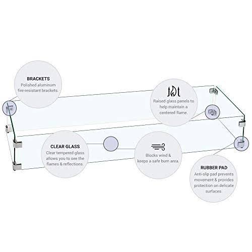 Tempered Glass Flame Guard for Drop-In Fire Pit Pan Q3312