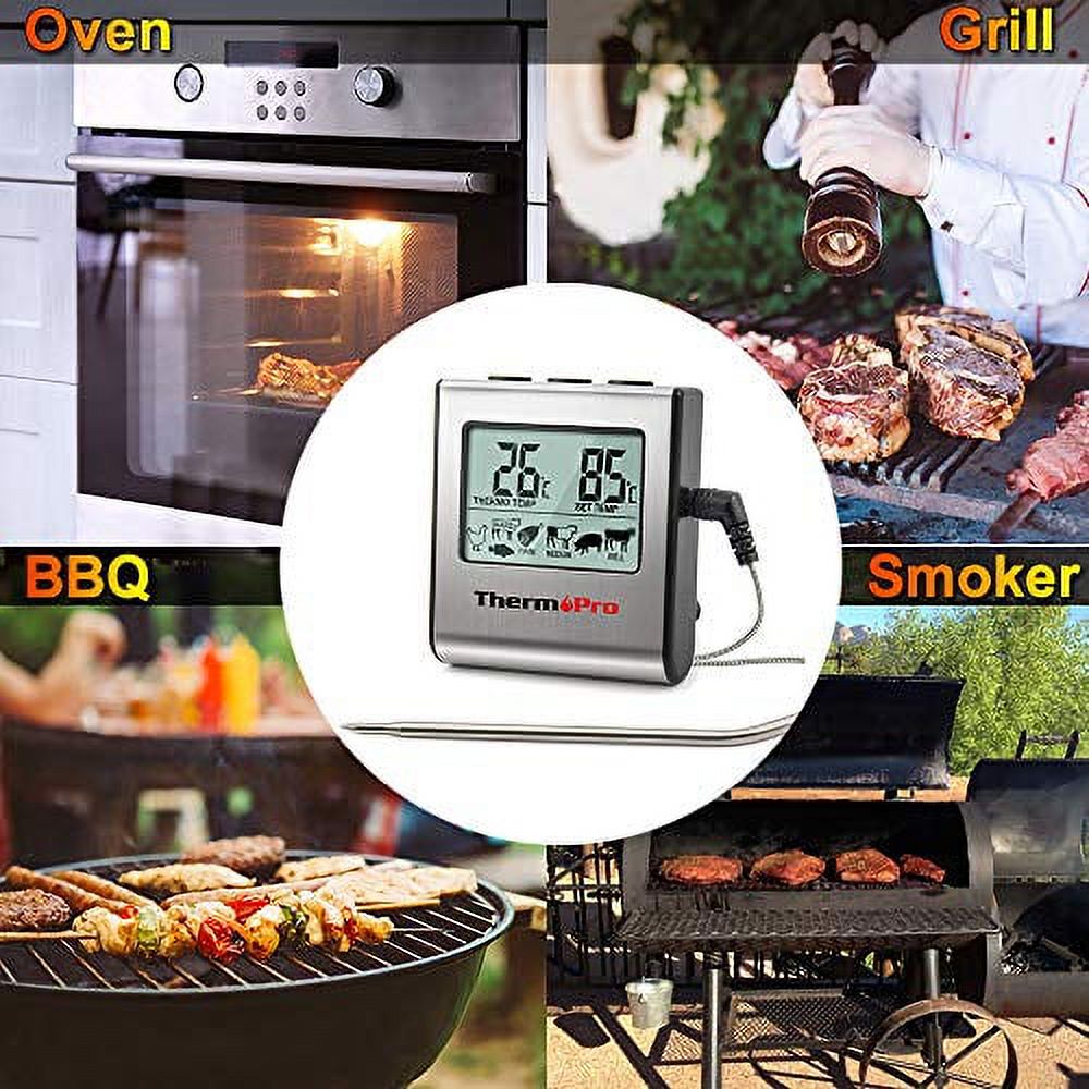 Large LCD Digital Cooking Meat Thermometer with Stainless Steel Probe Q7312