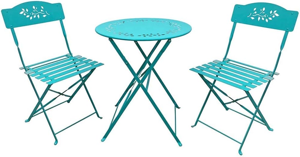 Grey 3 Piece Patio Bistro Set with Folding Chairs N5246
