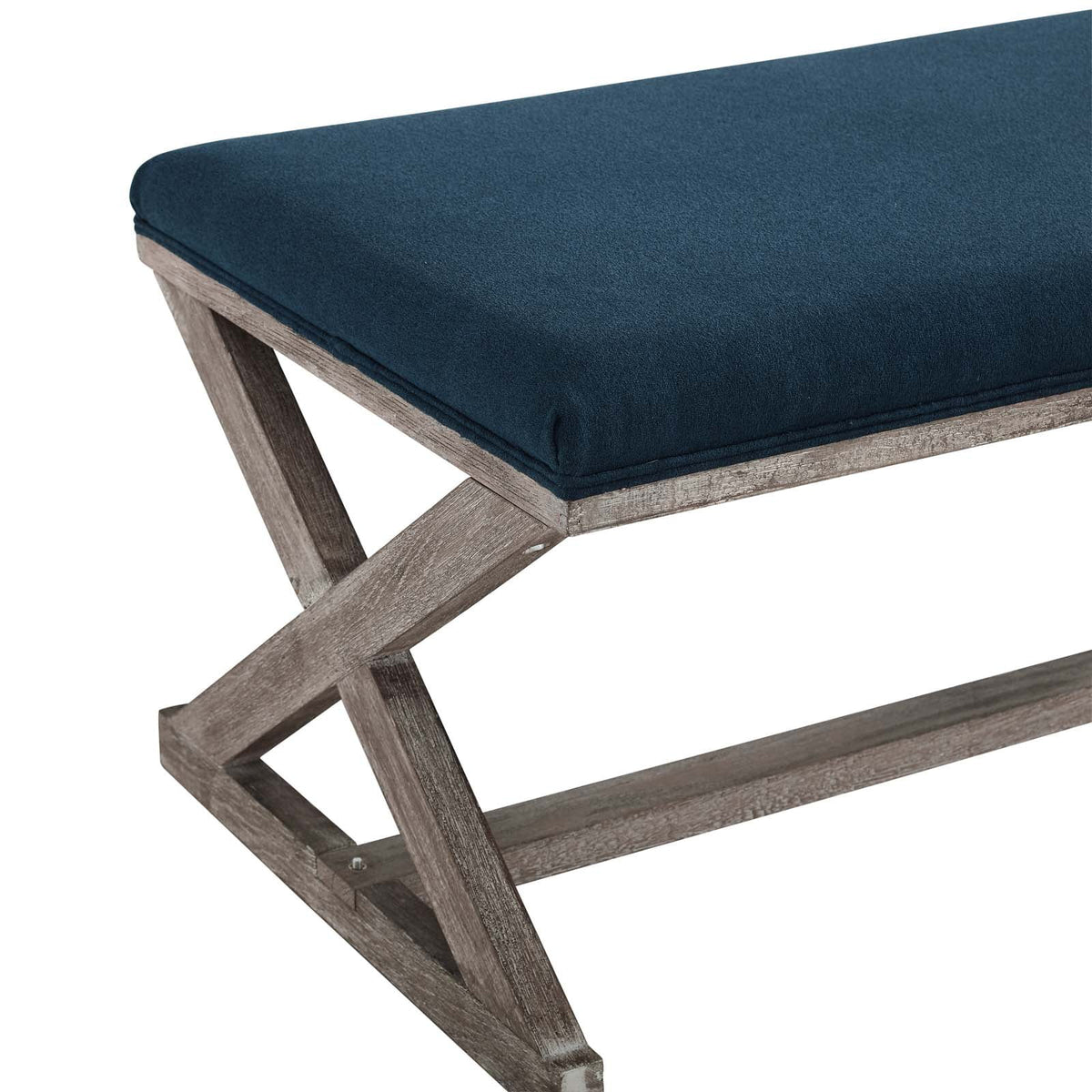 Vintage French Upholstered Fabric Bench S71854
