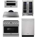 36 Electric Range, Range Hood, Dishwasher, Microwave and Wine Cooler S15568