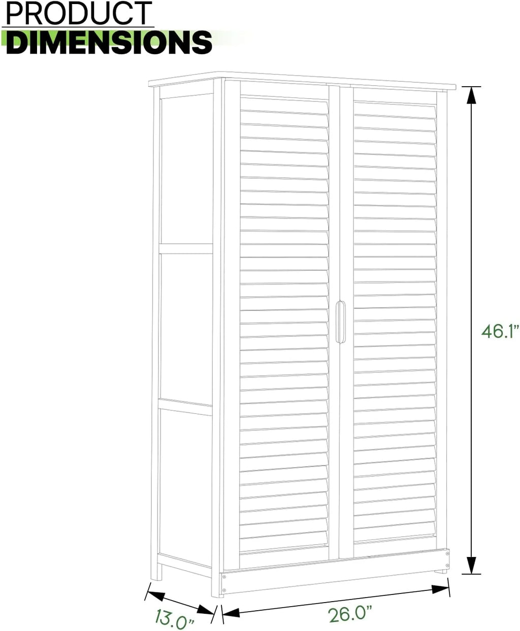 Tall Bamboo Shoe Storage Cabinet with Double Shutter Doors E395