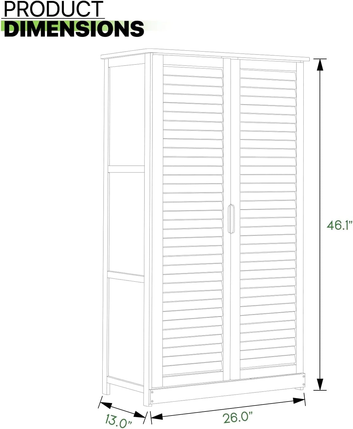 Tall Bamboo Shoe Storage Cabinet with Double Shutter Doors E395