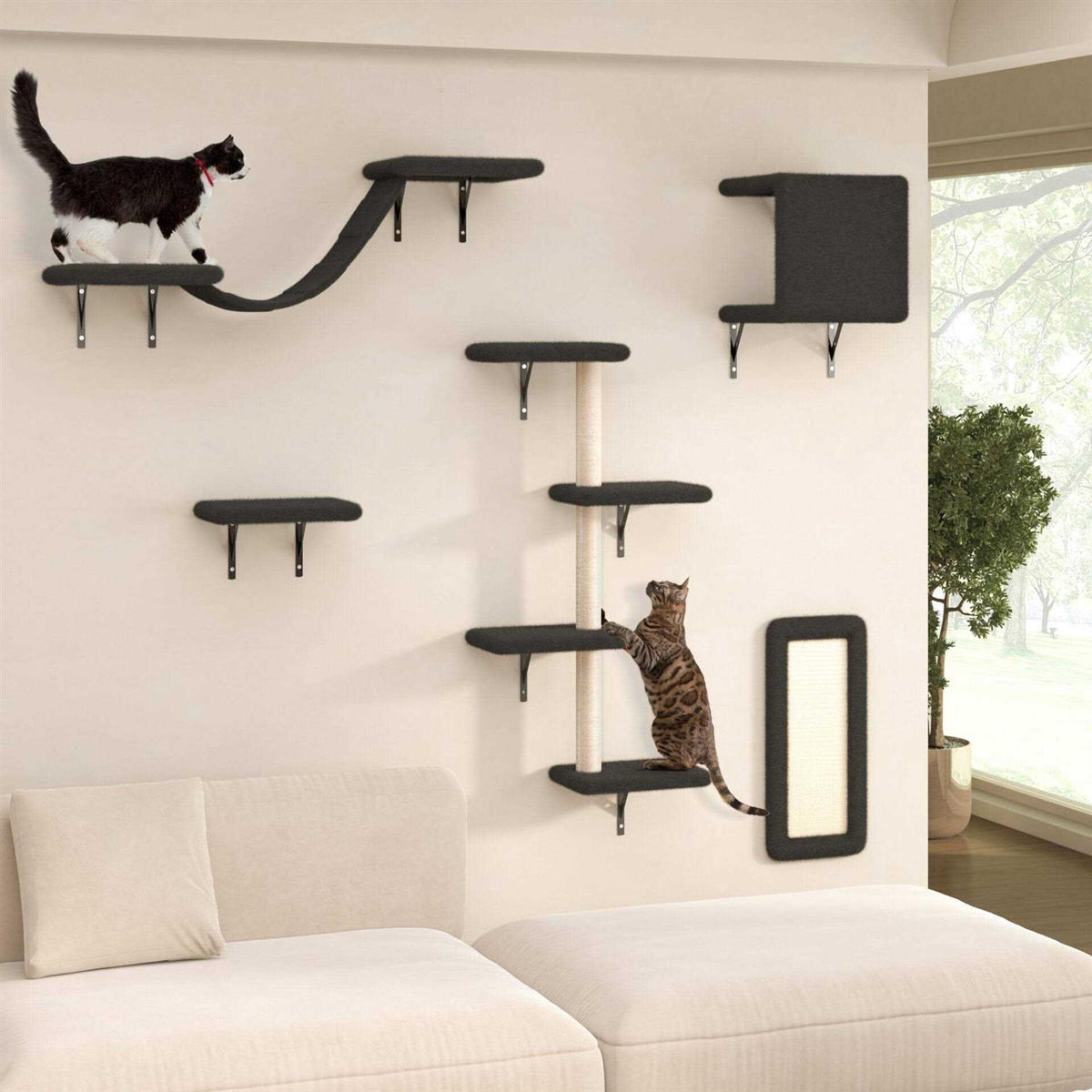 Wall Mounted Shelves Set Cat Tree Q681