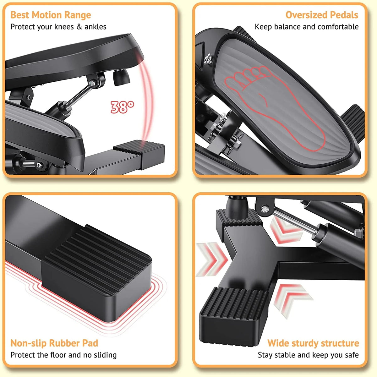 Portable Stair Stepper with Resistance Band D353290