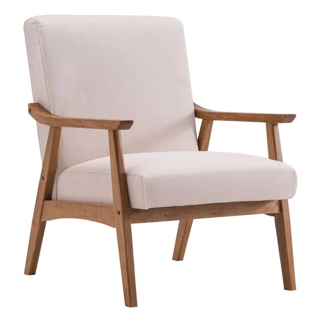 Beige Solid Wood Single Sofa Chair Y793589