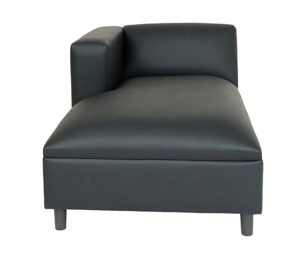 Black Faux Leather Lounge Chair N214