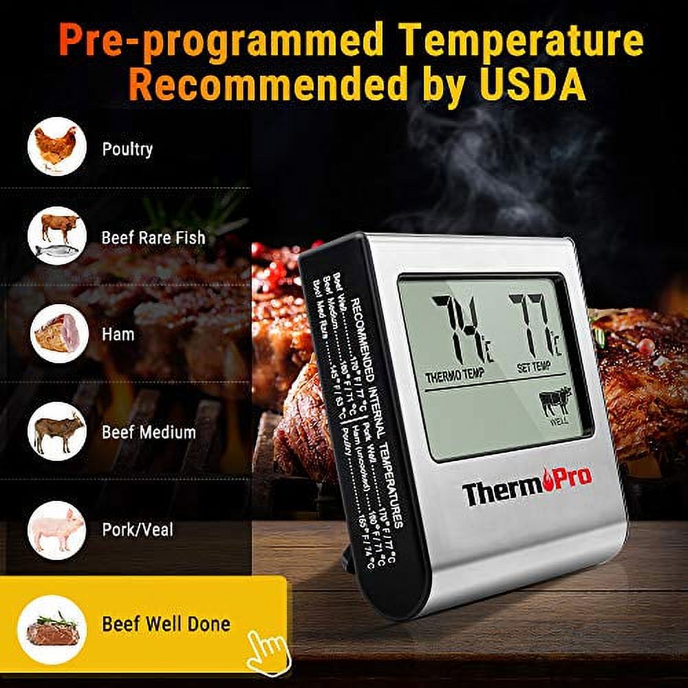 Large LCD Digital Cooking Meat Thermometer with Stainless Steel Probe Q7312