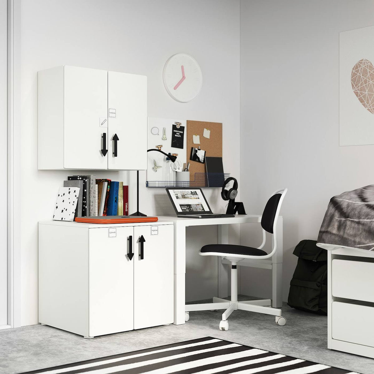 White Wall Cabinet with 1 Shelf M7002