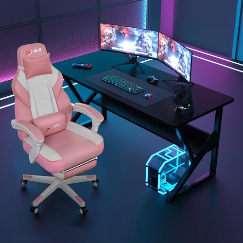 Blue Ergonomic Gaming Chair with Footrest V370584