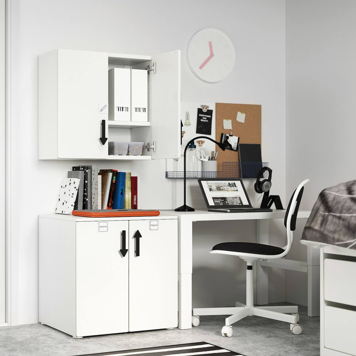 White Wall Cabinet with 1 Shelf M7002