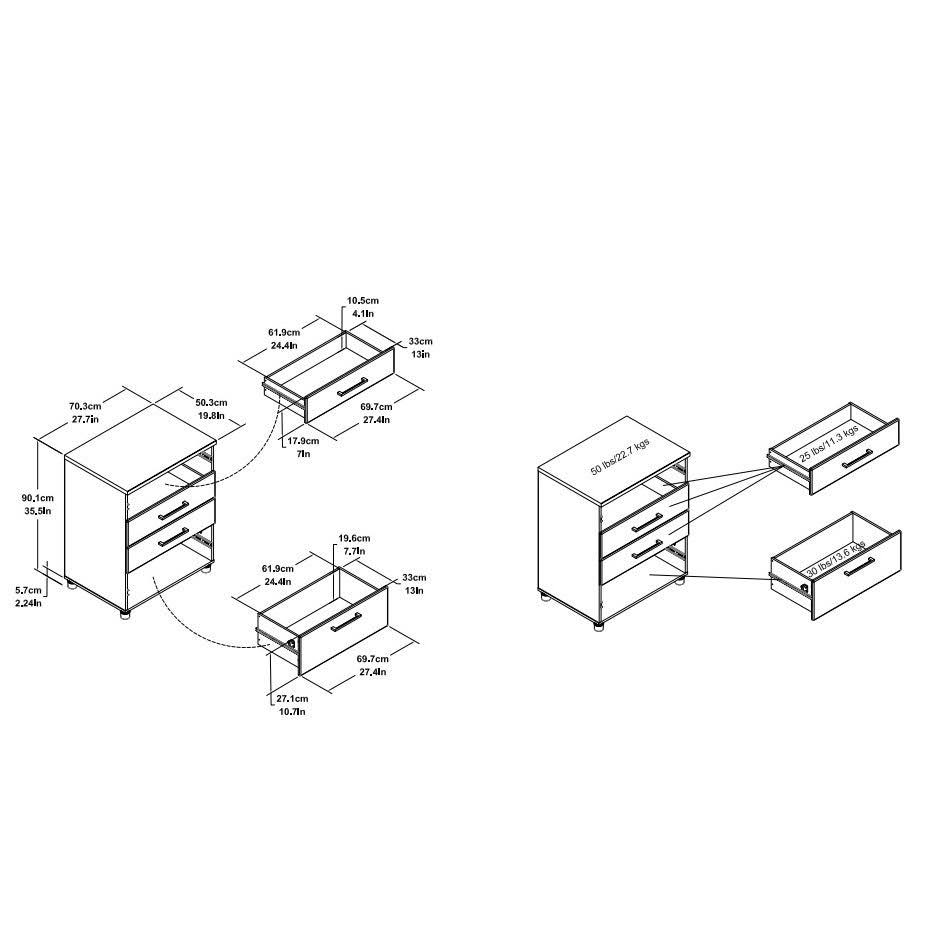 White 4 Drawer Base Cabinet I814148
