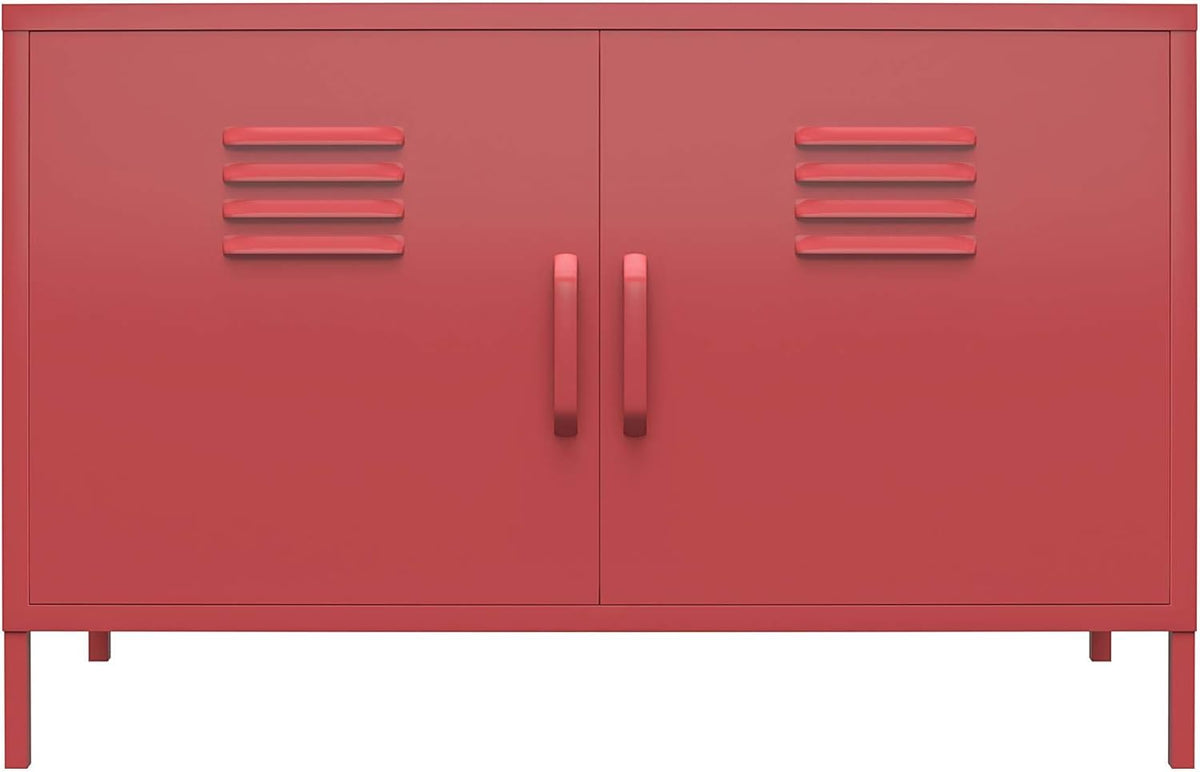 Black 2 Door Metal Locker Accent Cabinet P341683