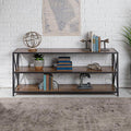 Industrial Media Console Table Storage Bookcase S950628