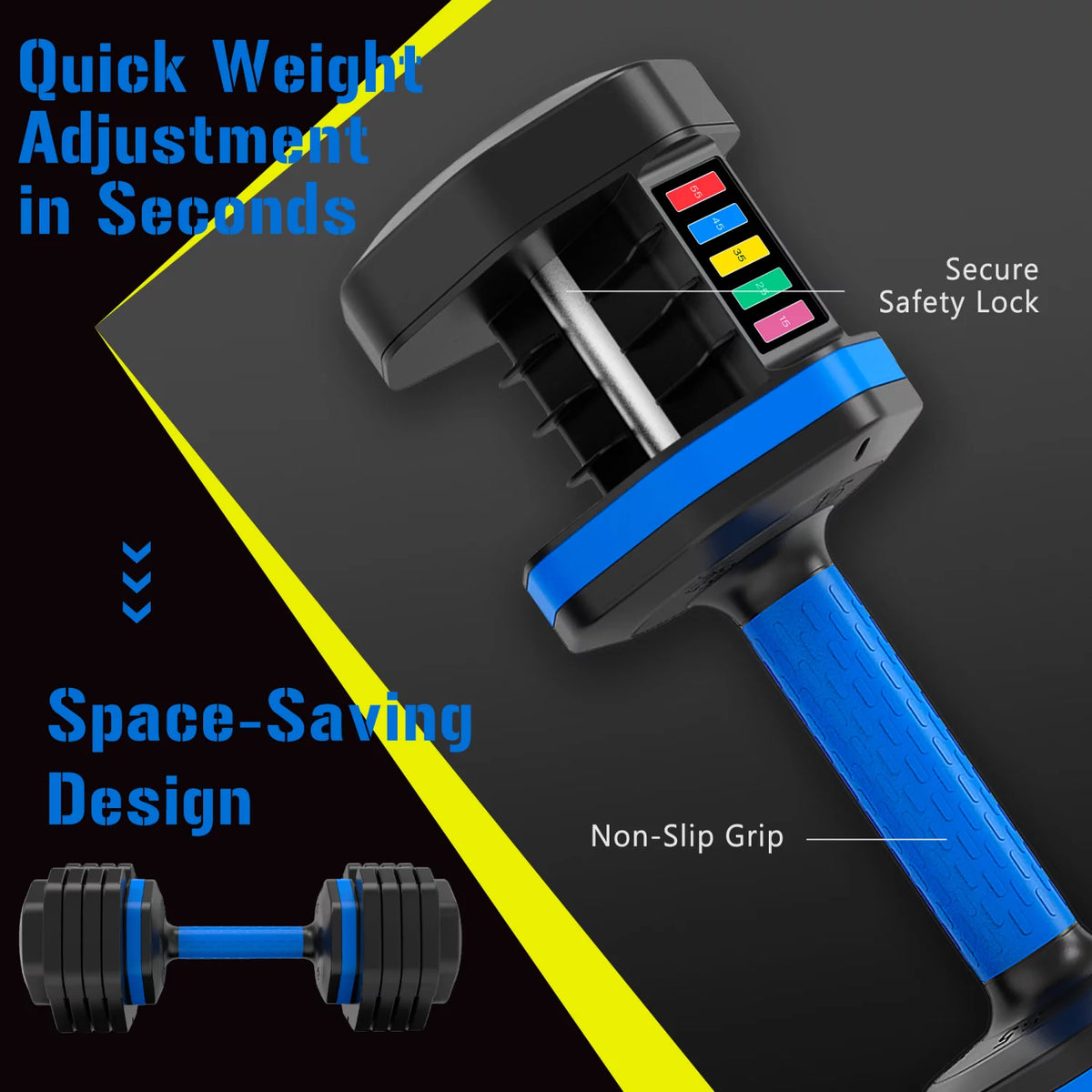 55 lb Adjustable Dumbbell with Tray T1167