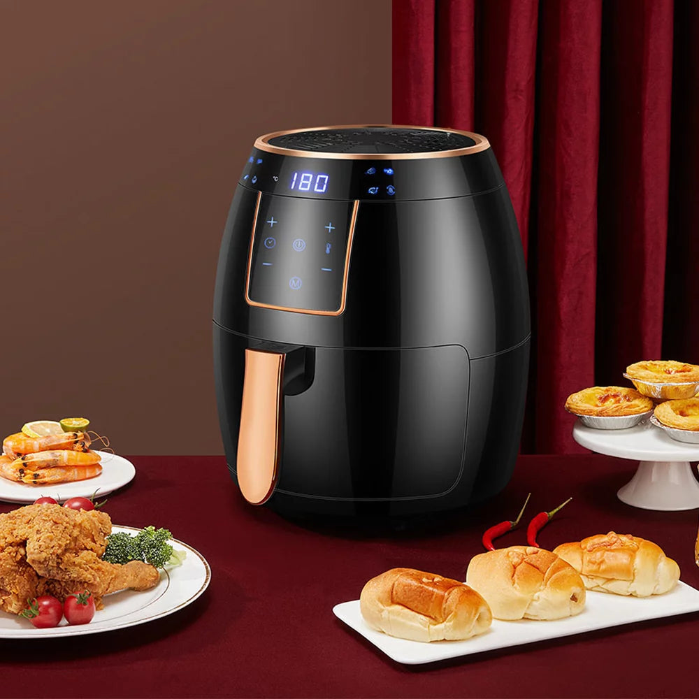 5.5L 1300W Touch Screen Electric Air Fryer with Bakeware B9051