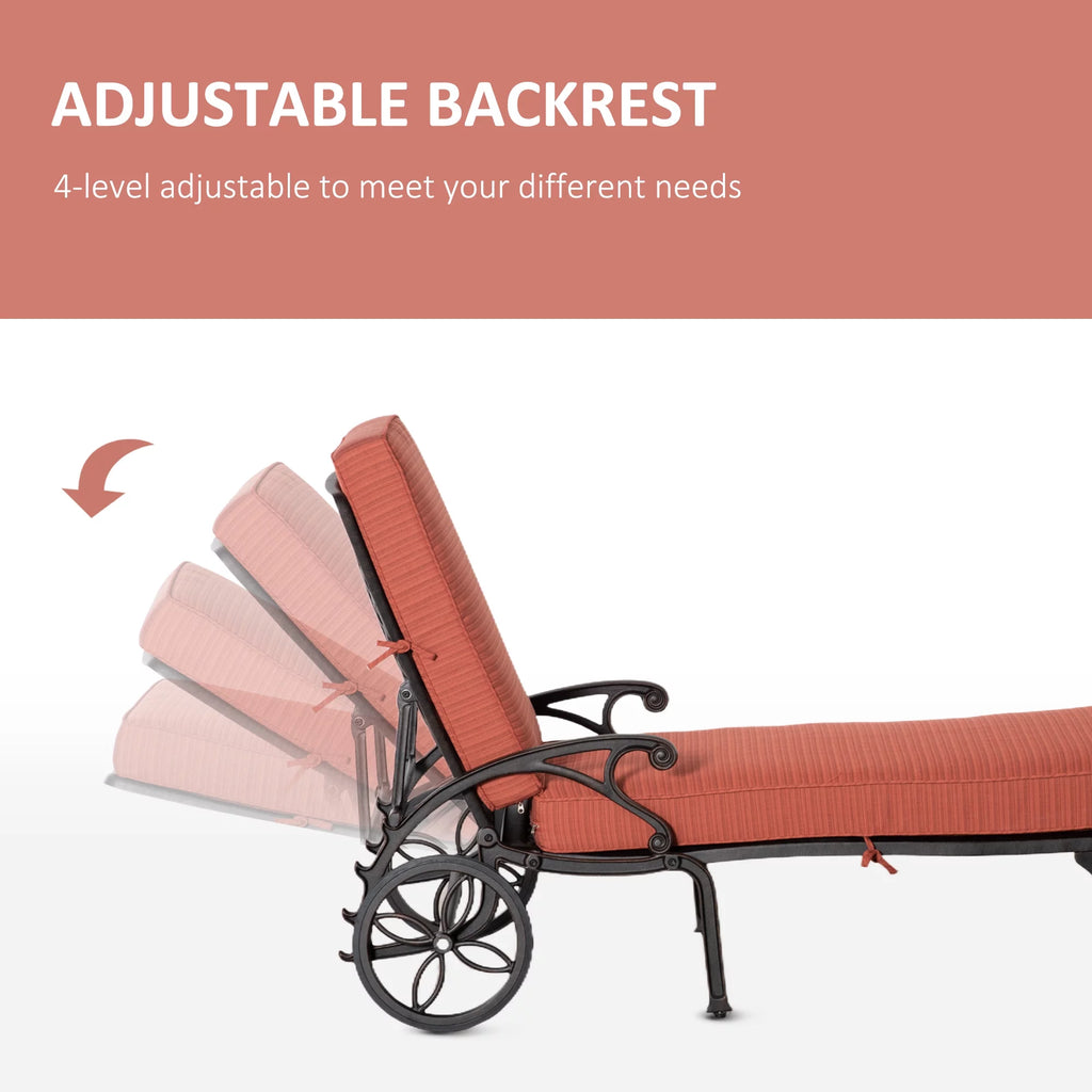 Adjustable Outdoor Chaise Lounge Chair and Side Table Set R29797