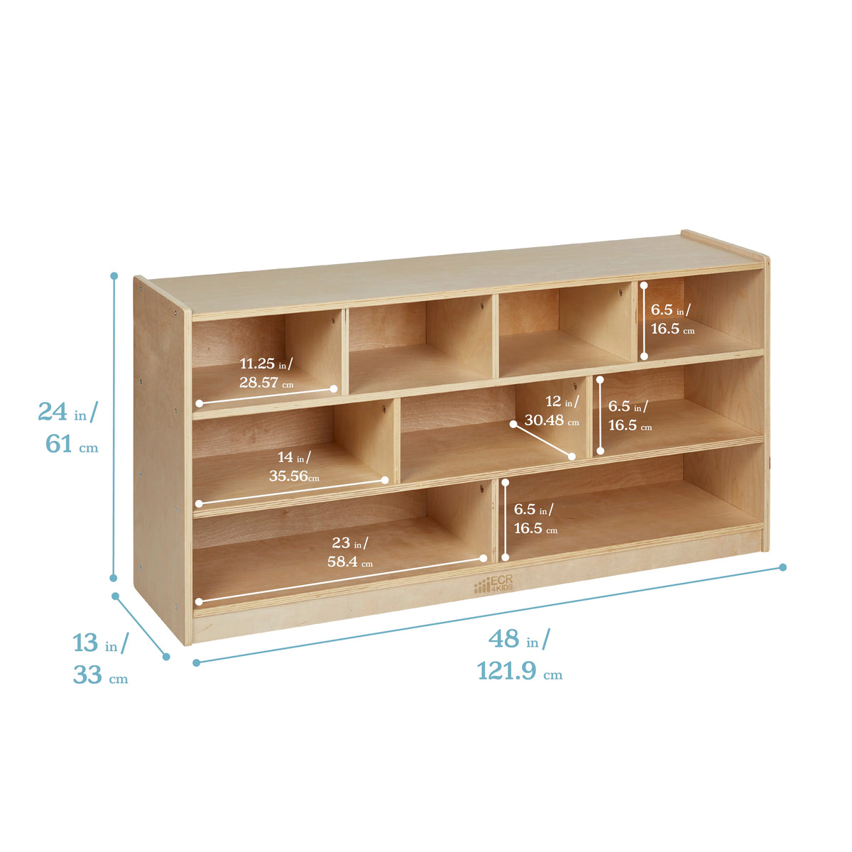 Mobile Block Storage Cart, Large, Natural V71362