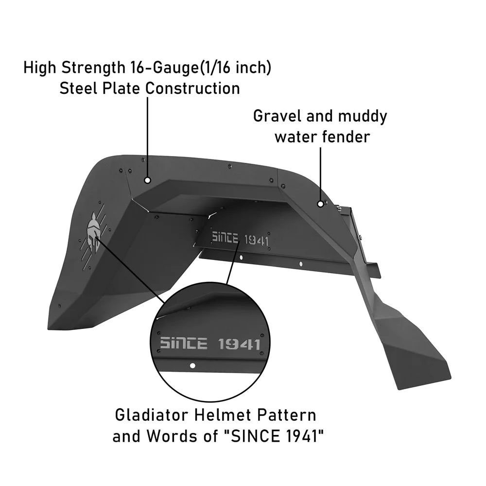 2Pcs Black Steel Rear Inner Fender Liners E36072