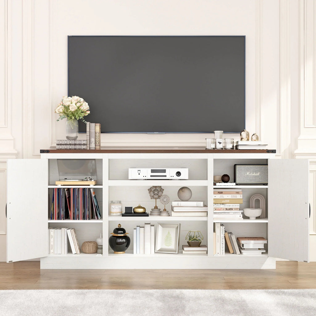 57 Double Barn Door Cabinet with Power Outlet & LED Light K6614