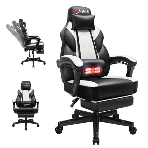 Blue Ergonomic Gaming Chair with Footrest V370584