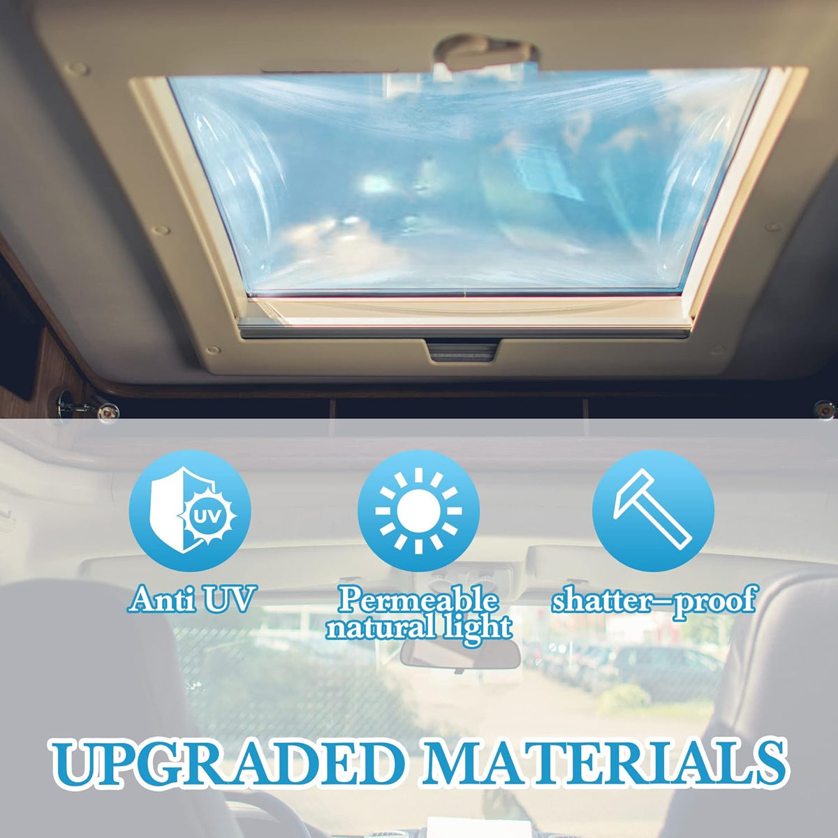 Transparent RV Skylight Kit 14 x 22 Inch ID, 18 x 26 Inch OD T6449