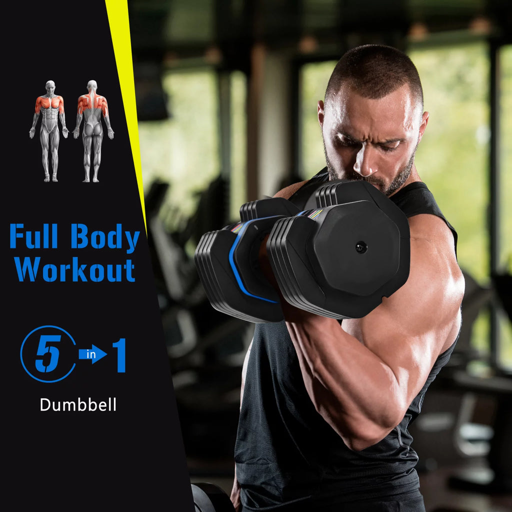 55 lb Adjustable Dumbbell with Tray T1167