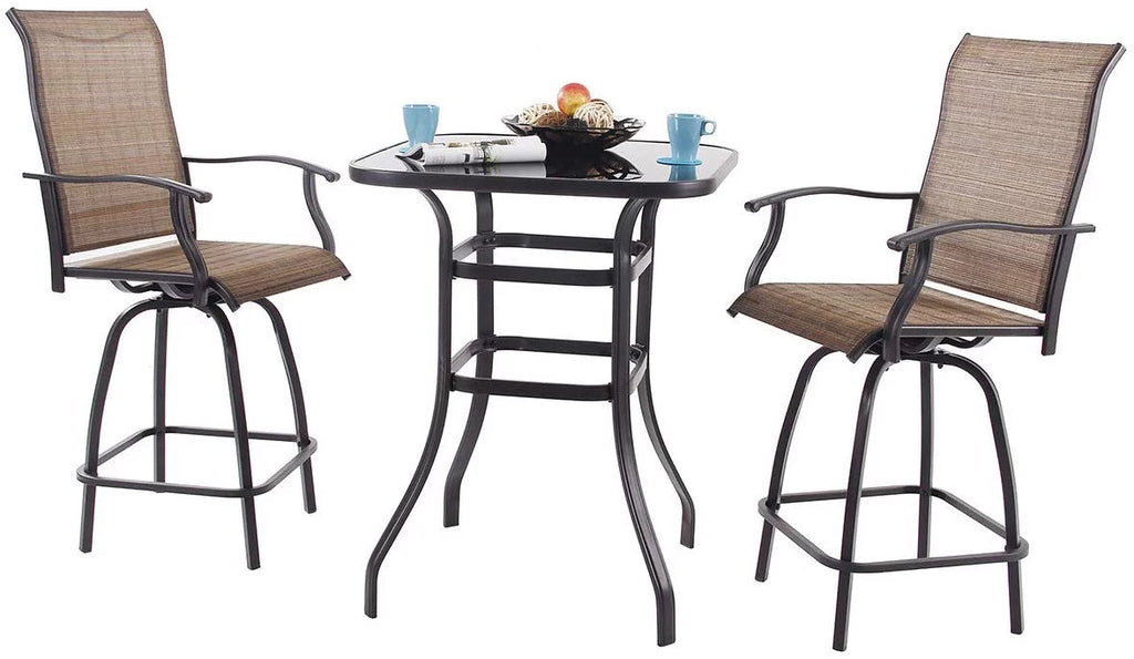 Square Glass 32" x 40" Dining Table Brown N712