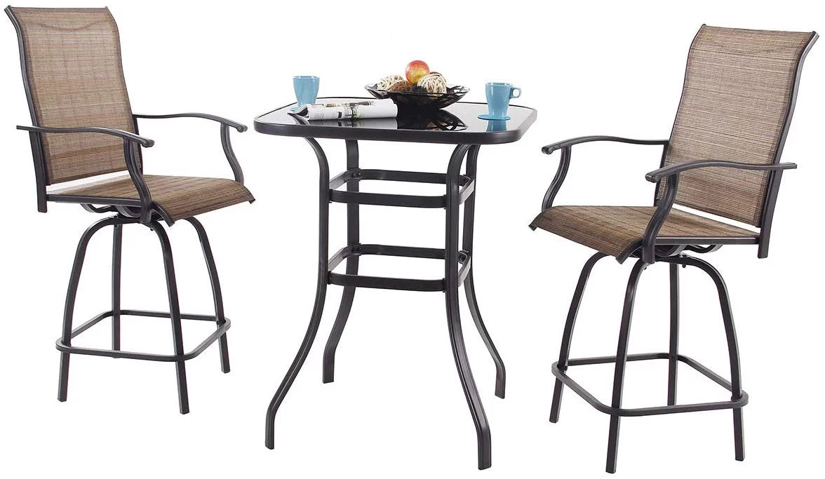 Square Glass 32" x 40" Dining Table Brown N712