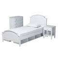 White Wood Twin Size 3-Piece Bedroom Set Q94017