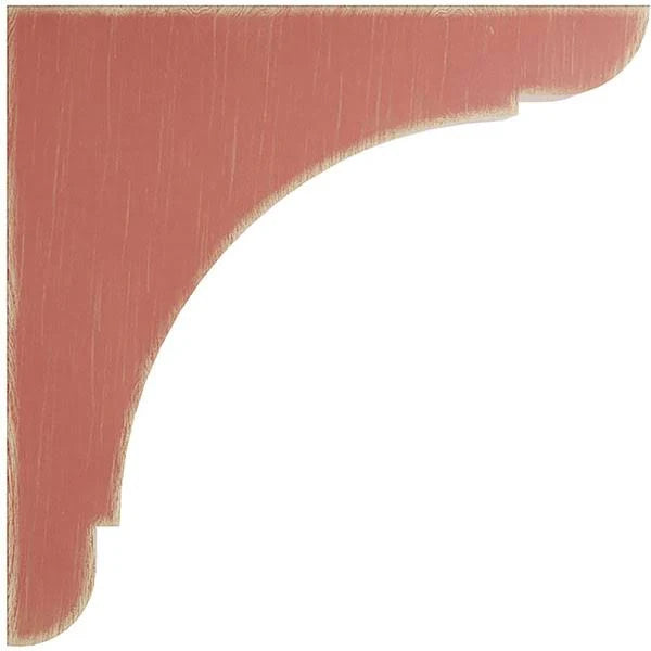 Extra Large Vintage Wood Decor Bracket, Salvage Red N608