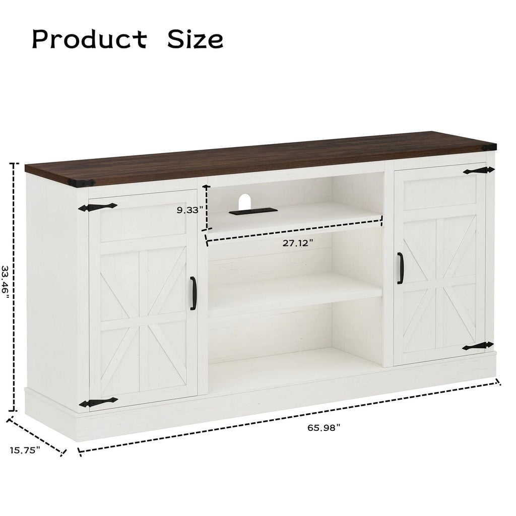 57 Double Barn Door Cabinet with Power Outlet & LED Light K6614