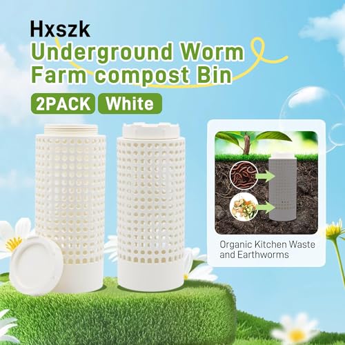 2-Pack White PVC Worm Compost Bin N798
