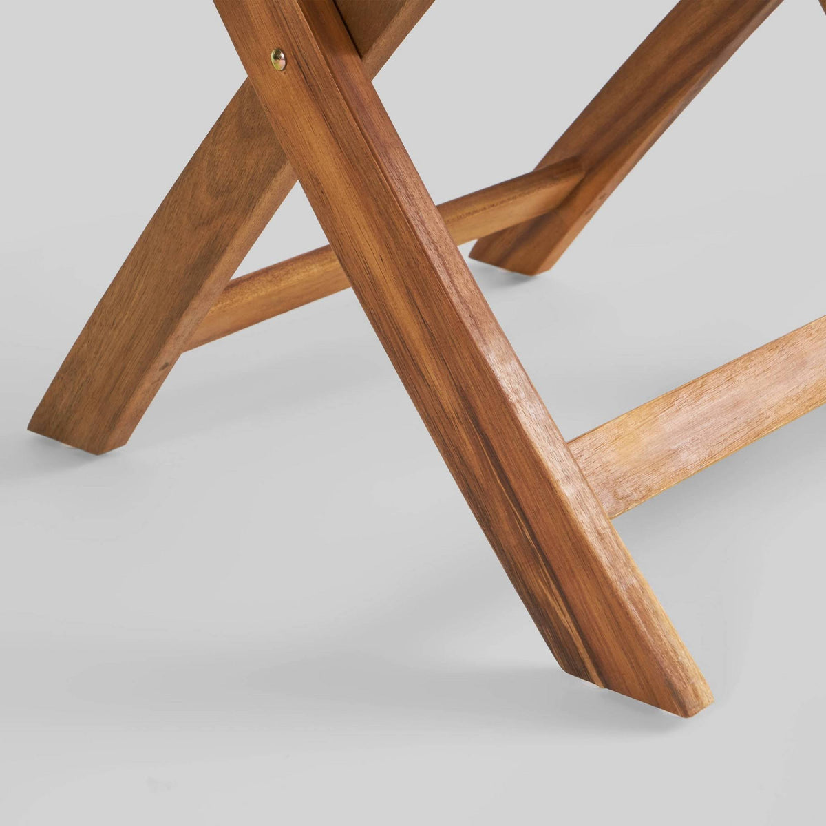 2pk Acacia Wood Foldable Patio Bistro Chairs Teak Q149