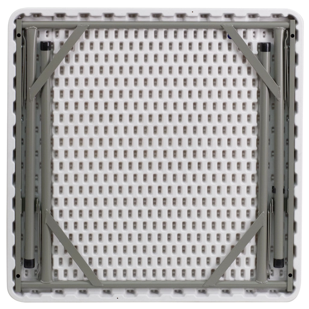 Square Granite White Plastic Folding Table Set of 5 A968981