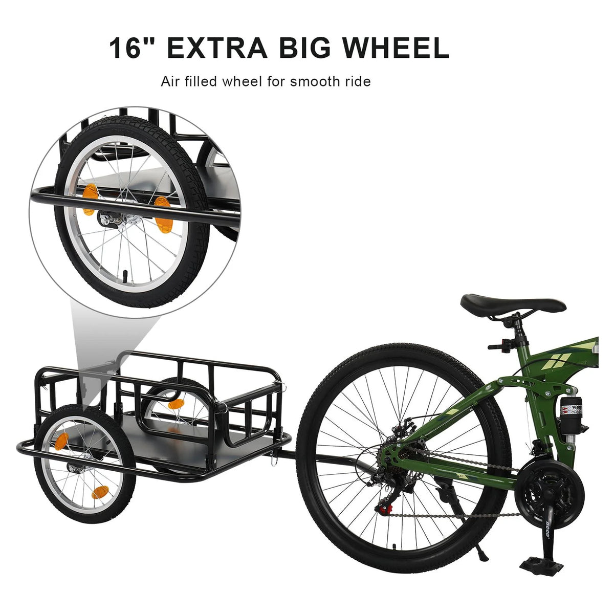 Foldable Bike Cargo Trailer with 16" Wheels L713403