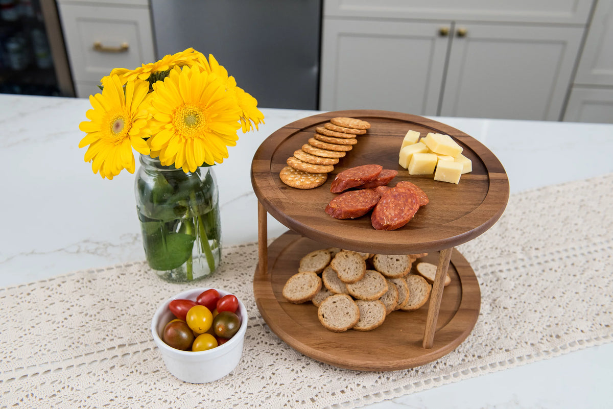 Acacia 2-Tier Turn Table P450