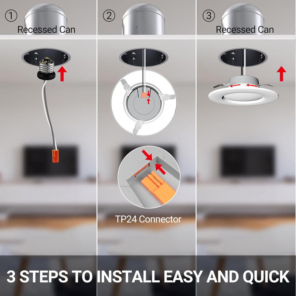 5/6 LED Recessed Downlights Dimmable 4PCS W70797