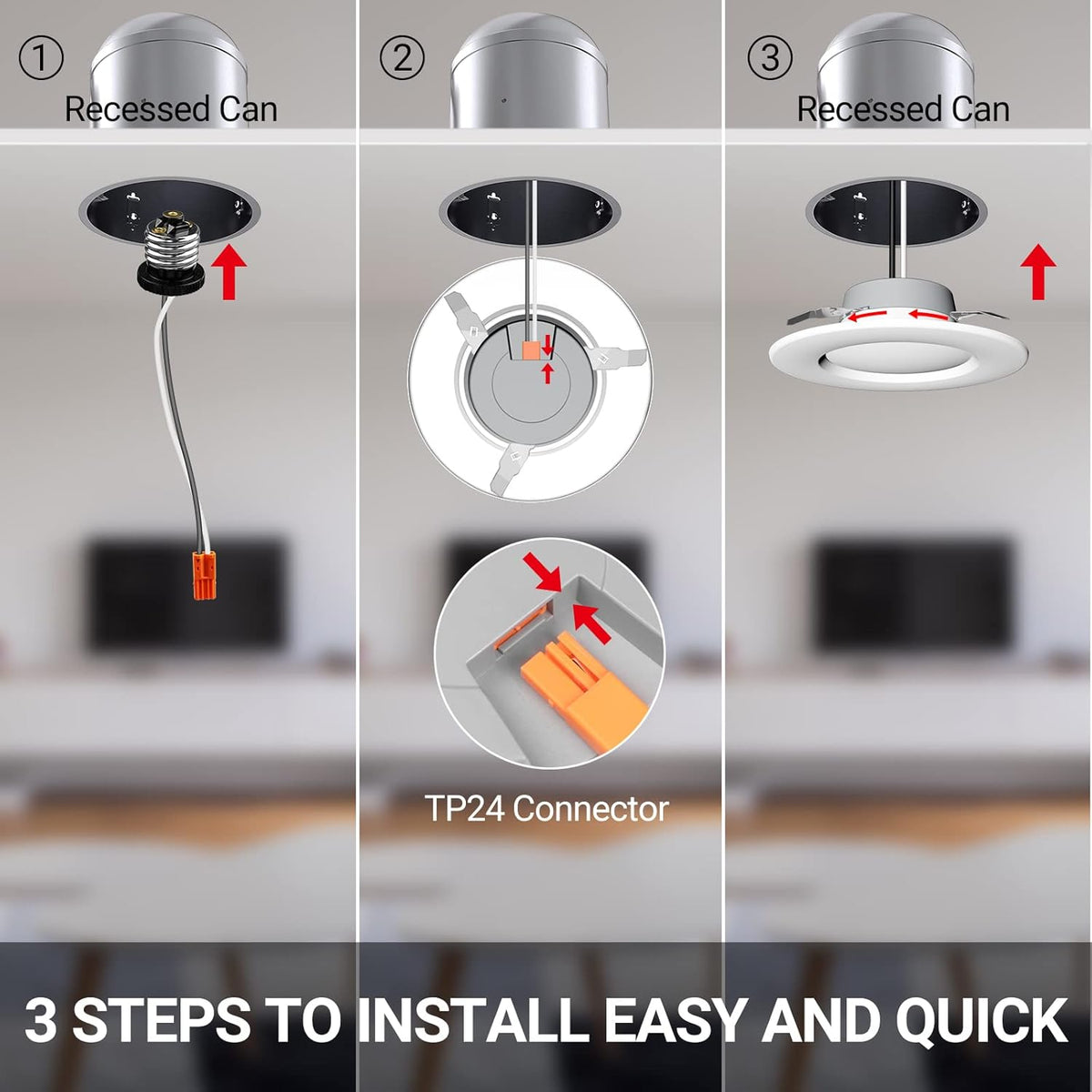 5/6 LED Recessed Downlights Dimmable 4PCS W70797