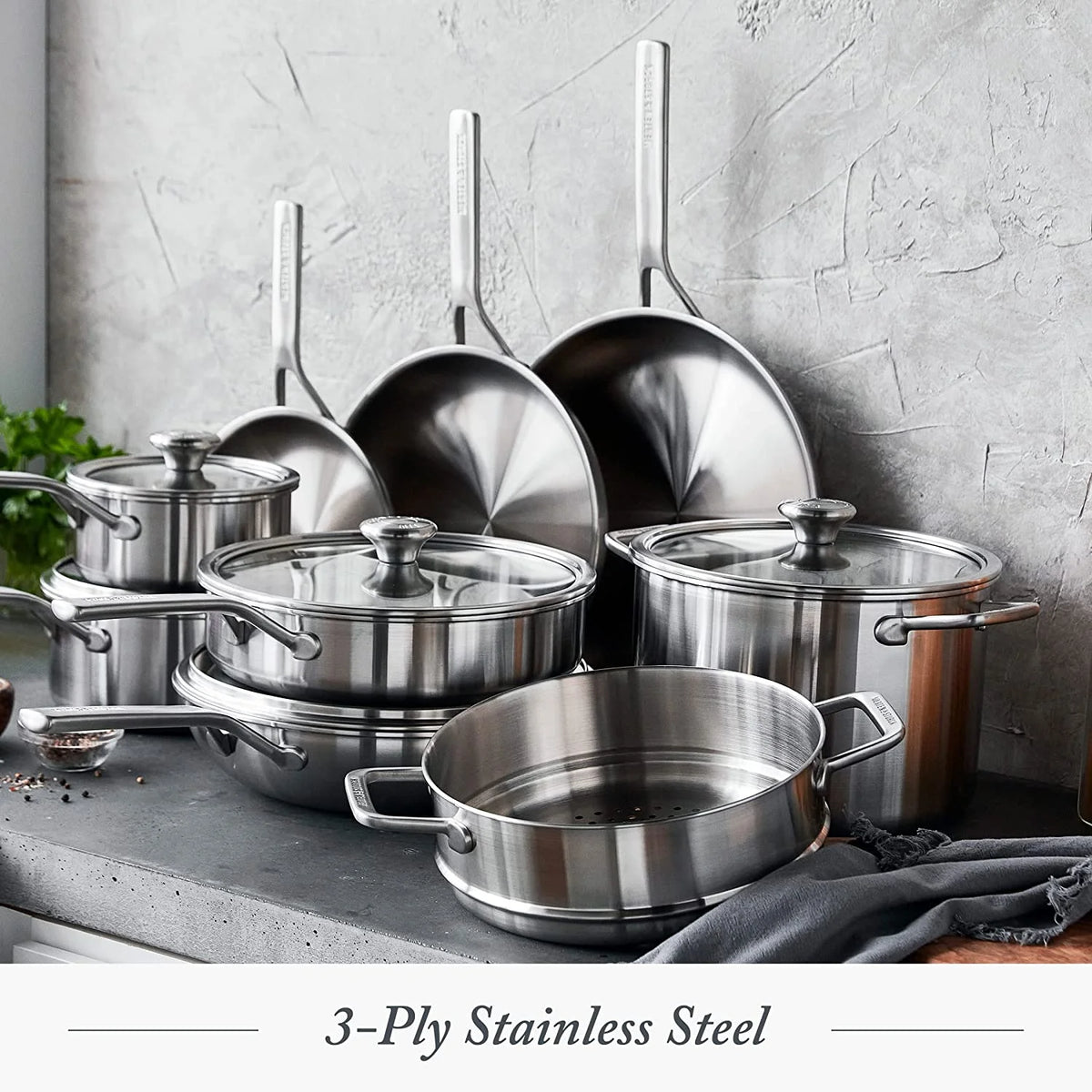 14 Piece Stainless Steel Cookware Set E905215