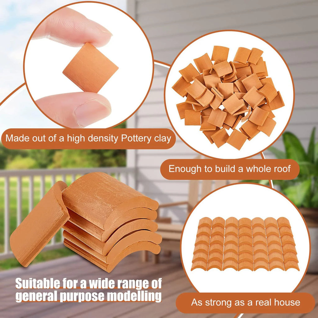 Red Miniature Roof Tiles Model Set M715167