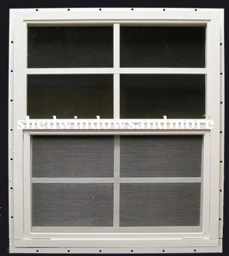 Shed Window Aluminum Frame Safety Glass Storage Sheds Playhouse Tree House (White J-Channel) H722