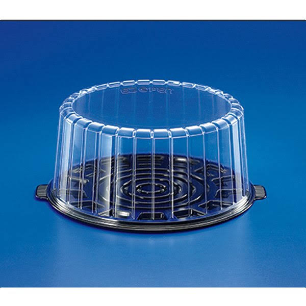 Black Cake Display Container with Clear Dome Lid Case of 50 Z490